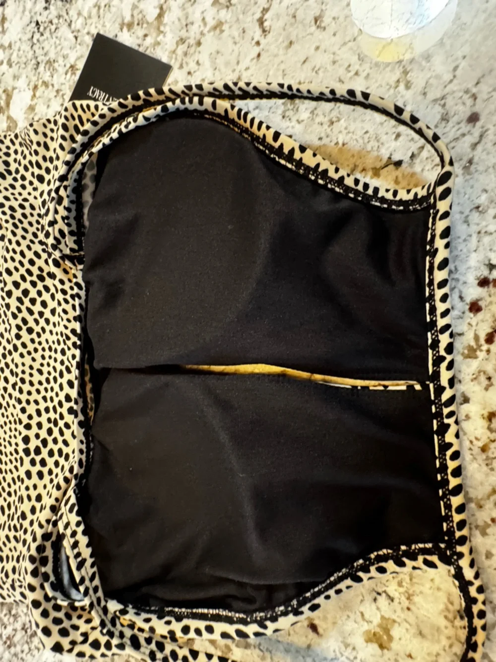 Ellen Tracy Leopard‎ Swim Tankini Top with Keyhole Design